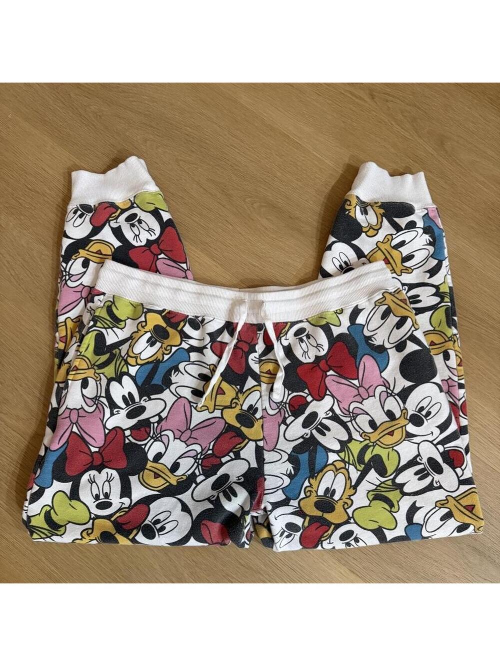 Disney Mickey and Friends Big Head All-Over Print Joggers White Size XL 15/17
